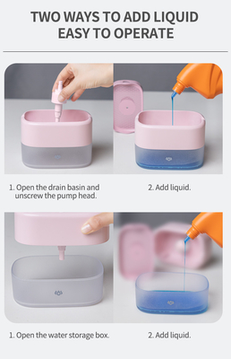Manuel Press Type Dish Soap Dispenser With Sponge Foam Type Anti Slip Bottom
