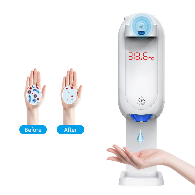 Touch Free 1100ml Infrared Thermometer Automatic Hand Sanitizer Dispenser