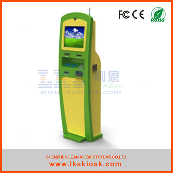automatisierte Zahlungsmaschine für Verkauf der Etikettierung des Kiosks treffen im Innenspielplatz zu