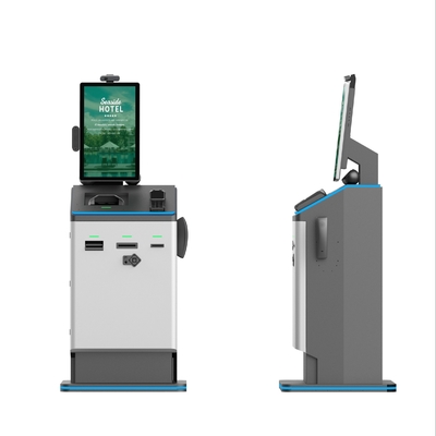 Freestanding Hotel Check In Kiosk Airport With Passport Scanner / Room Key Card Encoder