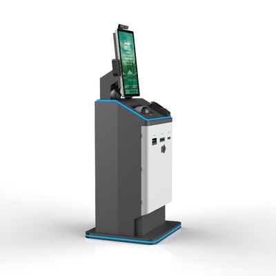 Freestanding Hotel Check In Kiosk Airport With Passport Scanner / Room Key Card Encoder