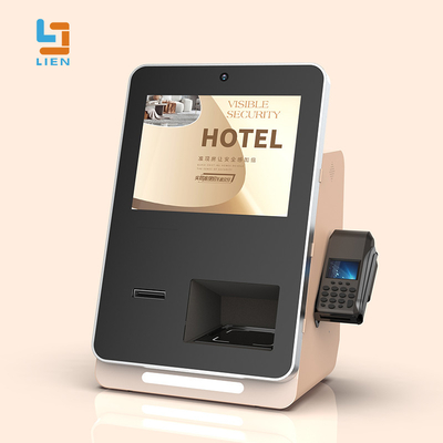 Innenselbstservice-Hotel überprüfen herein und Passscanner-Kiosk mit Rf-Kartenzufuhr