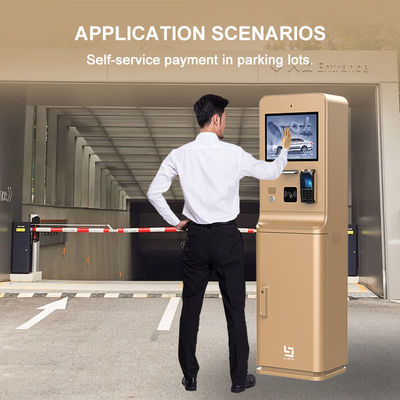 Aussenparkplatz Zahlung Kiosk mit 21,5 Zoll HD Touchscreen Kamera Bankkartenleser Intercom QR-Code Scanner Drucker