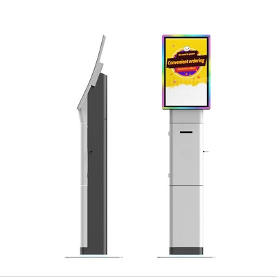 23.8 Zoll Fast Food Selbstbedienung Zahlung Kiosk Bodenstand Touchscreen Kiosk mit POS-Software