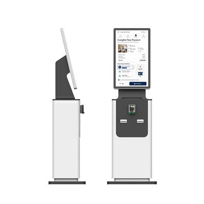 24/7 Selbstbedienungs-Kiosk zur Rechnungszahlung mit Belegdrucker, QR-Leser und Bargeldannahme